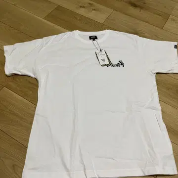 VANS 체크 무늬 로고 티셔츠 L 화이트
