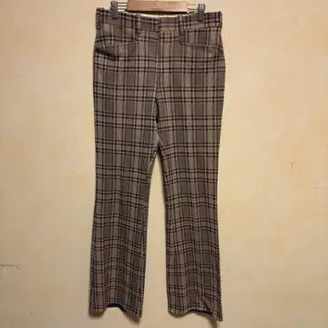 KNITS 체크 무늬 슬랙스 베이지 계열