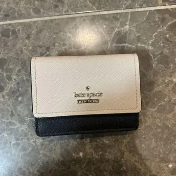kate spade 3단 폴더형 지갑 베이지/블랙