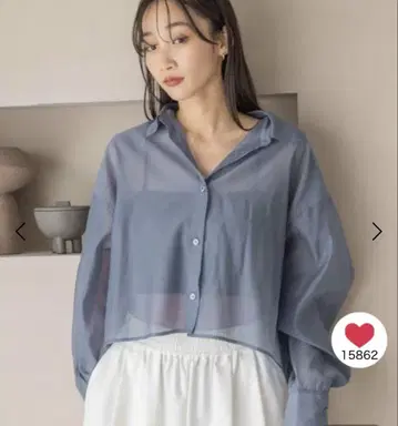 로리즈팜 시어 셔츠 LS* 블루 숏