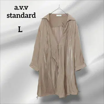 a.v.v standard 블라우스 7부 베이지 오픈 프론트 L