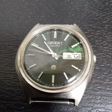 ORIENT 쿼츠 손목시계 그린 다이얼 케이스만 작동