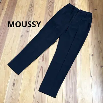 moussy 마우지 하이 웨스트 테이퍼드 팬츠 블랙 슬랙스 포멀