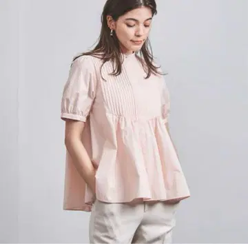 UNITED ARROWS 핑크 반팔 셔츠