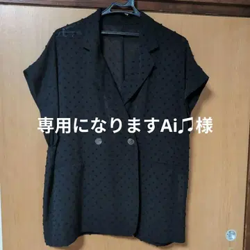 INCEDE 도트 무늬 블랙 테일러드 자켓