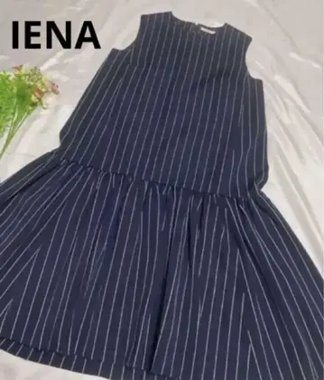 IENA 이에나 스트라이프 36 S 오버롤 스커트 원피스 네이비