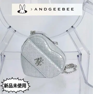 새상품 ANDGEEBEE 라메 하트 퀼팅 숄더백