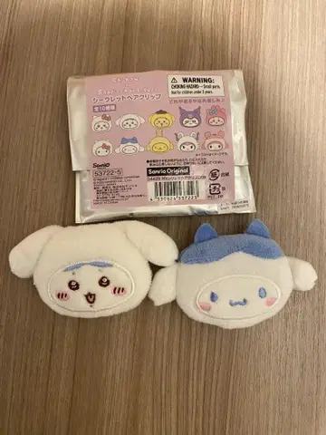 치이카와 산리오 시크릿 헤어 클립 하치와레 시나몬 롤