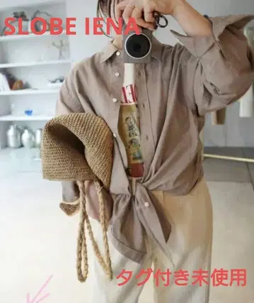 슬로브 이에나 면 린넨 레귤러 셔츠 베이지 A