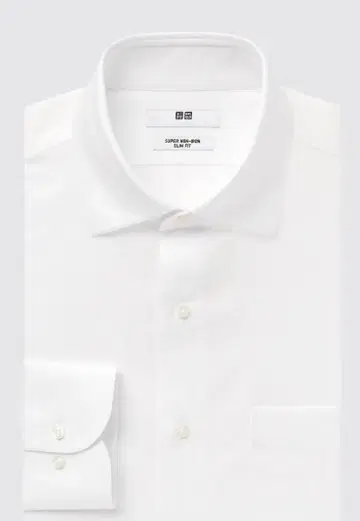 슈퍼 논 다림질 슬림 핏 셔츠 XS 화이트 2장 세트