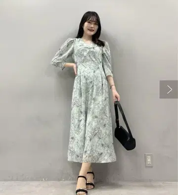 내추럴 꾸뛰르 선화 자카드 원피스 민트