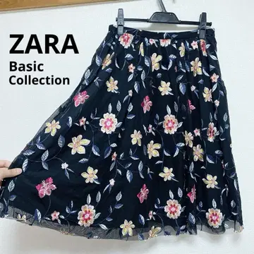 자라 Basic Collection 플레어 스커트 꽃무늬