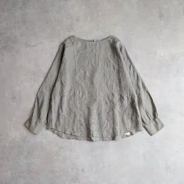 23구 LIBECO 슬리브 컨셔스 블라우스 린넨 카키