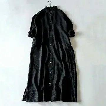 새상품급 어반 리서치 도어스 린넨 백턱 셔츠 원피스 블랙 one