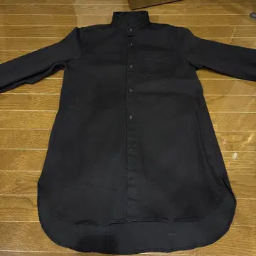 CAMBIO ms4441-스탠딩 칼라 롱 데님 셔츠 블랙 긴팔 셔츠 M