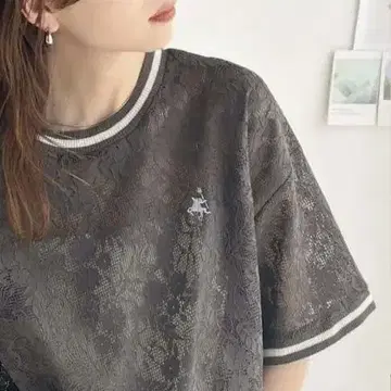 레이스 반팔 티셔츠