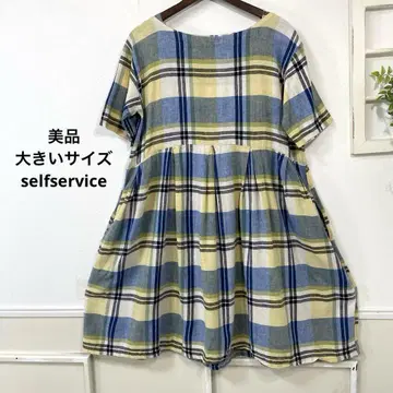 새상품급 빅 사이즈 셀프서비스 체크 원피스
