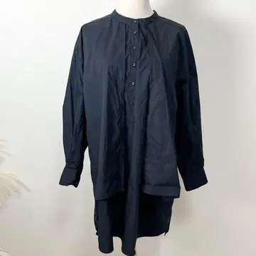 AIJAN 프론트 레이어드 롱 셔츠 블랙 M~L 사이즈