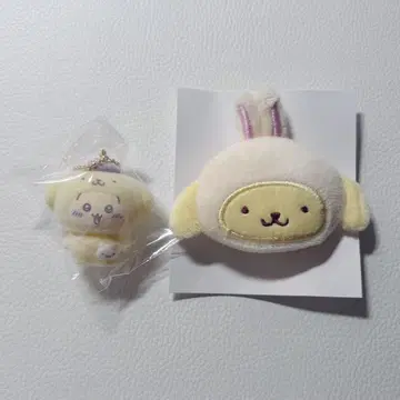 치이카와 산리오 토끼 폼폼 플로키 마스코트 헤어 클립 2개