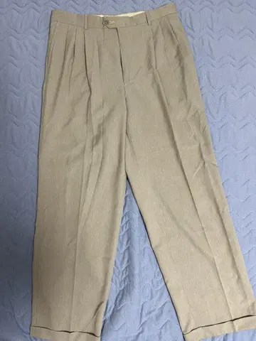구제 의류 BILL BLASS 남성용 쓰리 턱 슬랙스