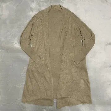 미사용 라빠르망 두지엠 클라세 린넨 100 롱 가디건