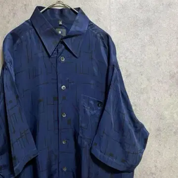 90S 빈티지 반팔 패턴 셔츠 독일제 남성용 M 구제 의류 개성파