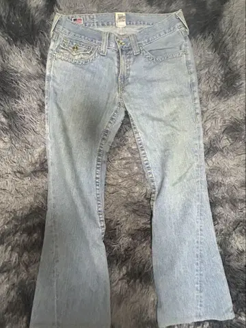 TRUE RELIGION 버튼 및 리벳 데님 팬츠 usa