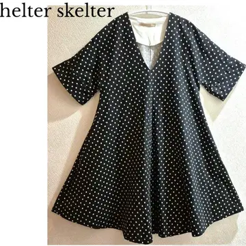 helter skelter 린넨 도트 V넥 A라인 원피스 SIZE F