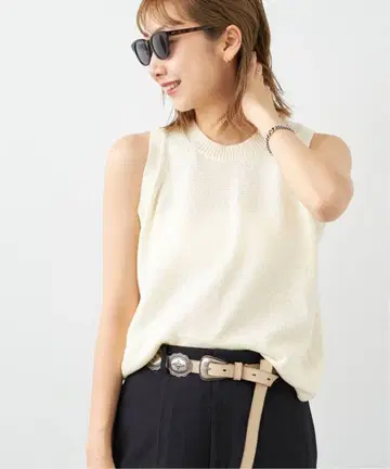Plage Italian Yarn 탱크 니트 베스트 탱크탑