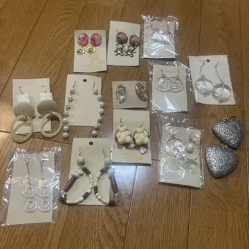 핸드메이드 귀걸이 묶음 판매 하트 레진 펄 곰