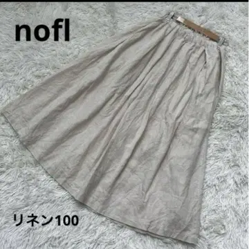 nofl 린넨 100% 일본제 롱 스커트 허리 밴딩 봄/여름/가을