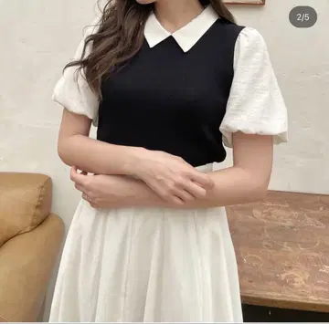 Areeam 카라 니트 풀오버 블랙