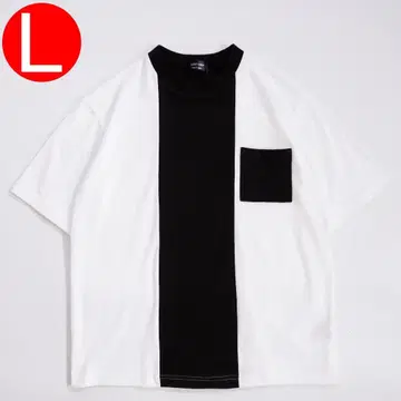 <이종 소재> 새상품 남성용 흑백 티셔츠 스니커즈 코디