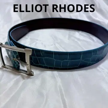 새상품급 ELLIOT RHODES 크로커다일 그레인 가죽 벨트 이탈리아제