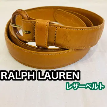 RALPH LAUREN 벨트 천연 가죽 브라운 카멜 포니