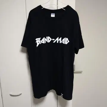 BAND MAID 블랙 초기 로고 티셔츠 XL 리본 택 포함