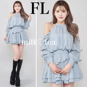 새상품 택 포함 다리치 볼륨 쉬폰 미니 원피스 FL 색스