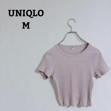 유니클로 티셔츠 티셔츠 리브 크롭 티 스트레치 타이트 M