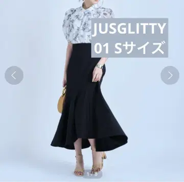저스길리티 아지메 머메이드 스커트 블랙 S JUSGLITTY