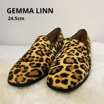 GEMMA LINN 레오파드 무늬 로우 힐 플랫 슈즈 39