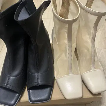 지유 시어 부츠 오픈토 부츠