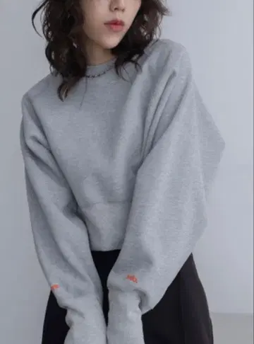 그레이 맨투맨 트레이닝복 소매 자수