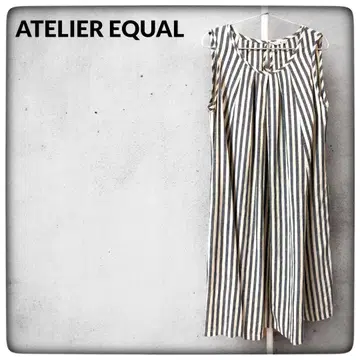 ATELIER EQUAL 스트라이프 린넨 슬리브리스 원피스