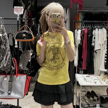 Juicy Couture 해골 해골 체인 그런지 y2k 피치 T