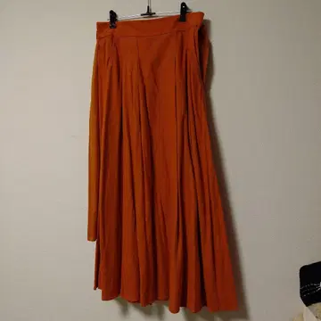 린넨 롱 스커트 오렌지