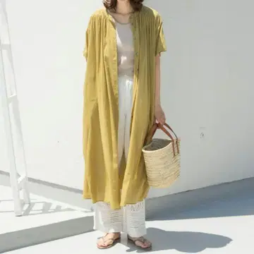 코튼 보일 하프 슬리브 원피스