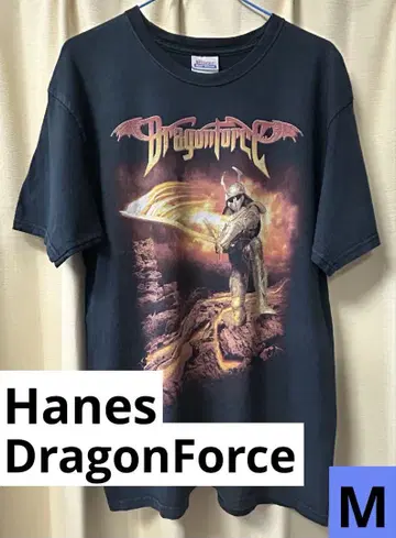 Hanes 바디 DragonForce 밴딩 티셔츠 M 사이즈 블랙