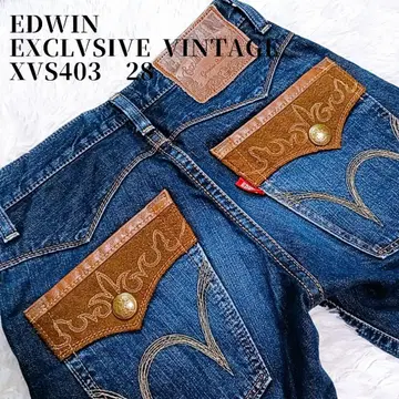 EDWIN 익스클루시브 빈티지 XVS403 28 다크 블루 자수