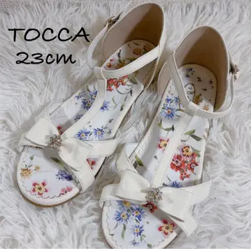 TOCCA 토카 샌들 23cm 꽃무늬 인솔 리본 비쥬 포함