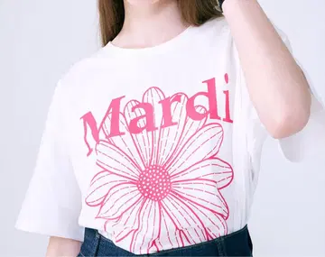 Mardi Mercredi 티셔츠 핑크 화이트 프리 사이즈 정품